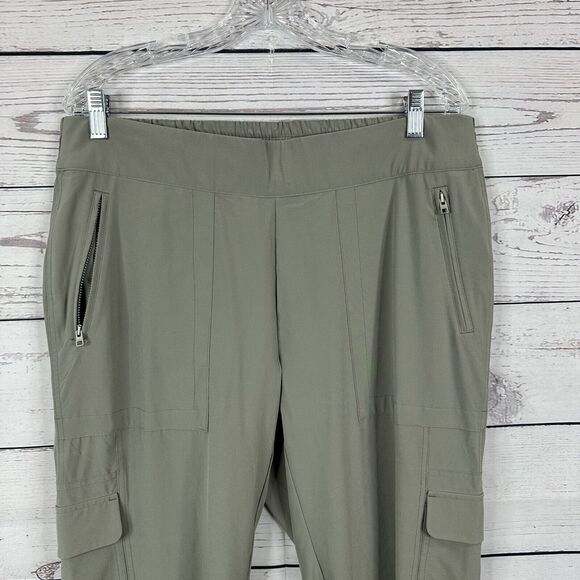 Athleta Pants womens 16 Beige Chelsea Cargo Pull on Stretch Light Weight - Picture 2 of 15